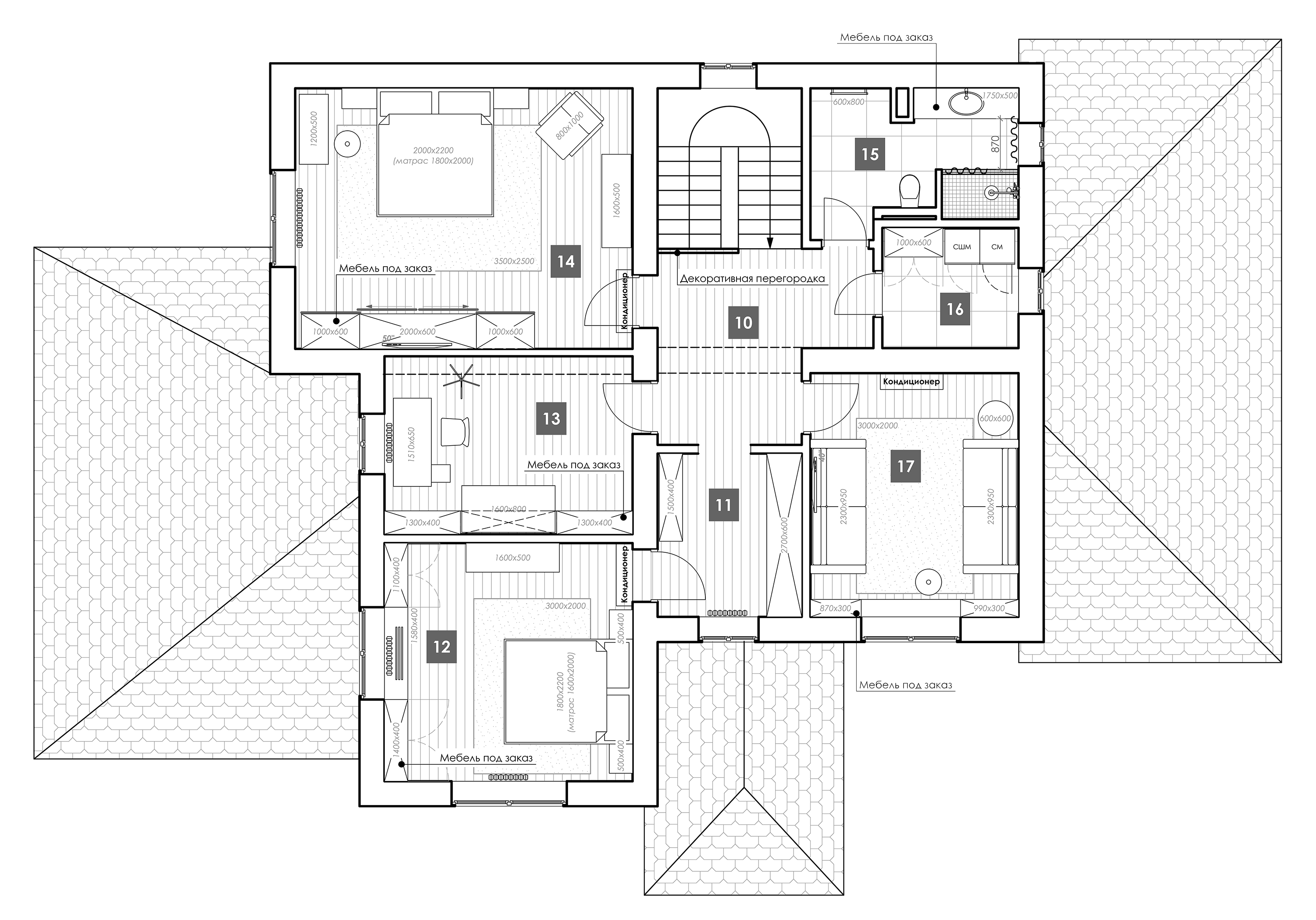 План перепланировки коттеджа - 2 этаж