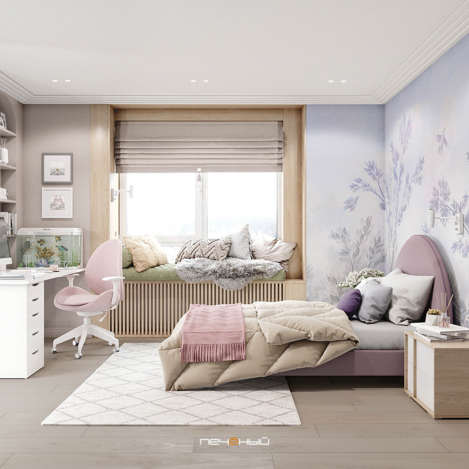 Детская комната в бирюзовом цвете (71 фото)
