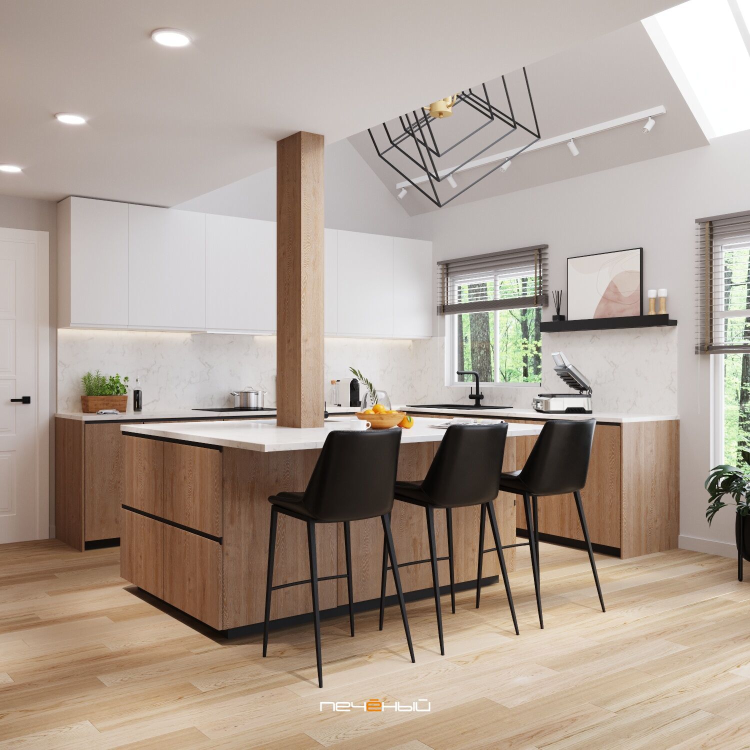 Дизайн кухни-гостиной 2024