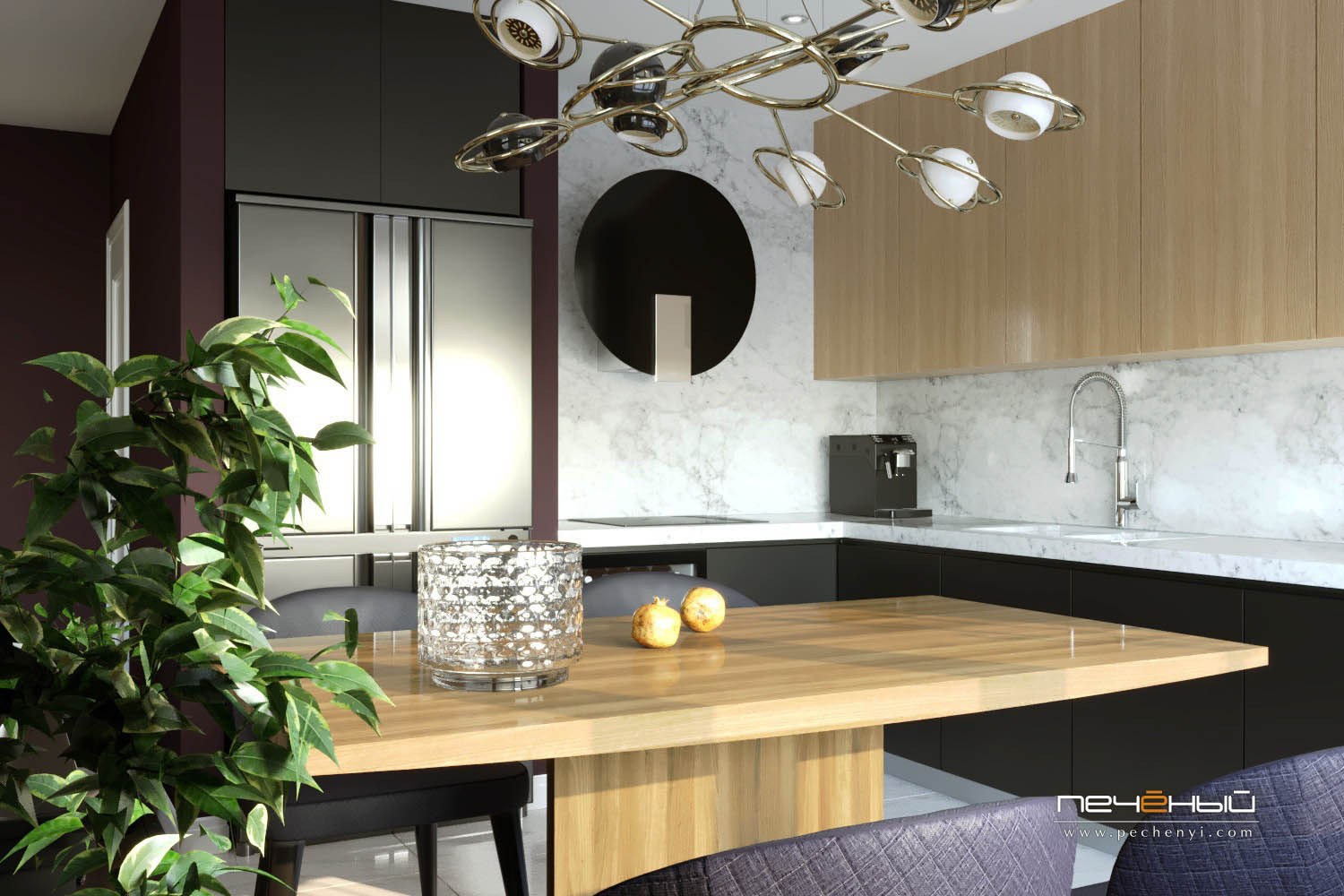 Красивый дизайн квартиры - Кухня-гостиная