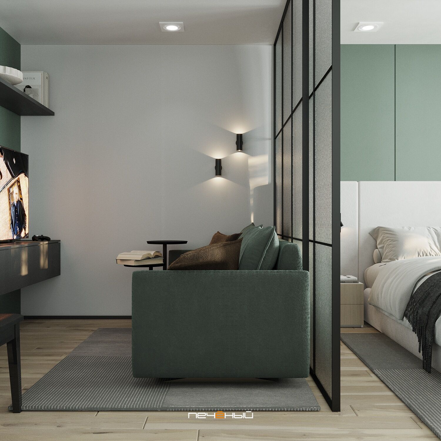 Дизайн спальни-гостиной