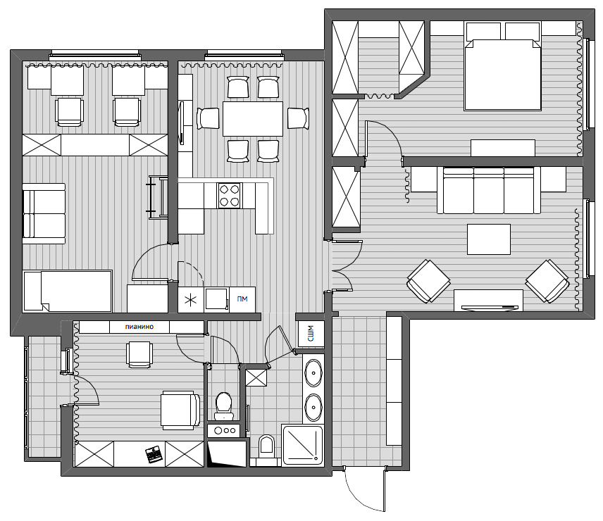 План перепланировки уютной квартиры